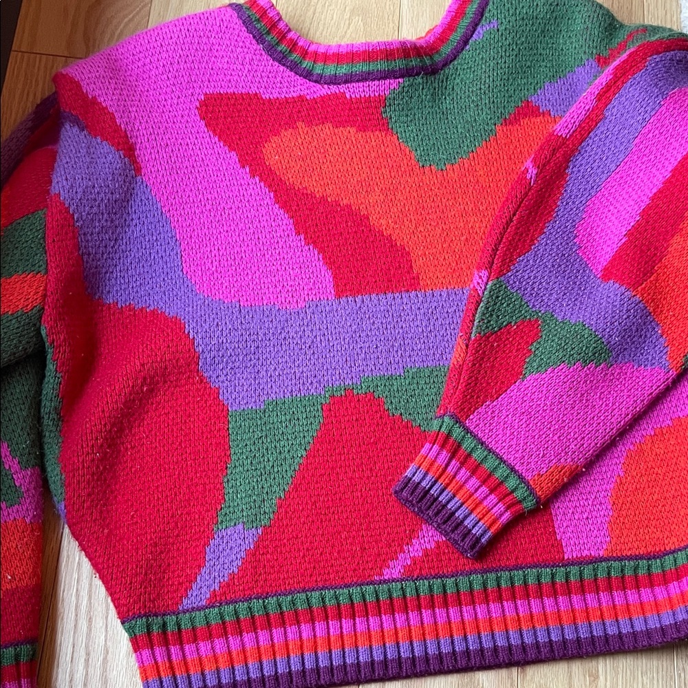 FARM Rio Women's Multicolor Abstract Knit Sweater XS - Picture 10 of 11